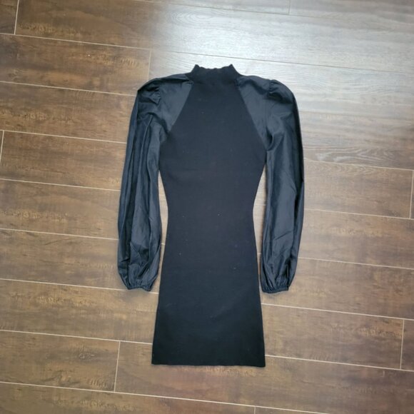NEW ALLSAINTS Cleo Mini Dress Womens 4 Black Chic Designer Goth Feminine - Picture 2 of 8